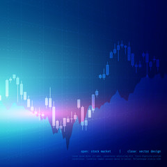 vector digital candle stick graph design for stock market