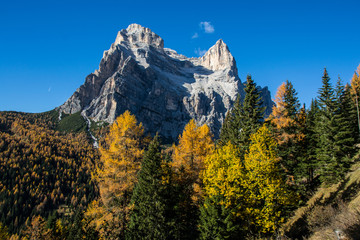 Monte Pelmo con i colori dell'autunno sulle Dolomiti