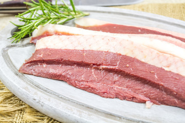 magret de canard tranché