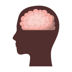 Obraz premium human head face brain science mind intelligence vector illustration