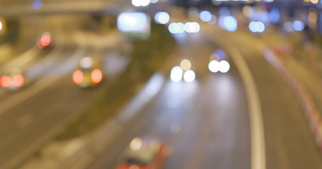 Blur of city at night