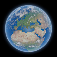 View of blue planet Earth in space 3D rendering elements of this image furnished by NASA
