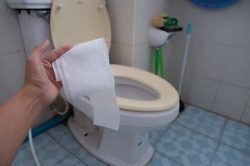 tissue in my hand for clean feces