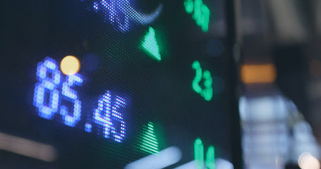 Stock market display in the city