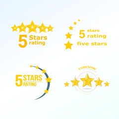 Set, collection of various design elements in form stars rating.