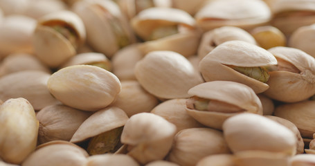 Stack of Roasted pistachios