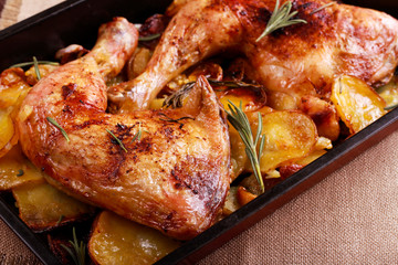 Herby chicken and potato traybake