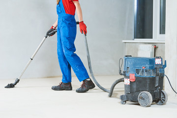 cleaning service. dust removal with vacuum cleaner