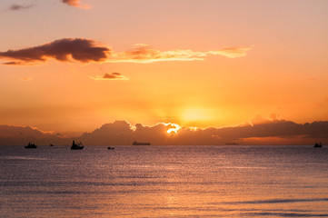 Mediterranean Sunset. Strait of Gibraltar