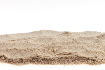 Fototapeta na wymiar Pile of sand isolated on white background.