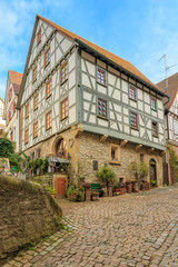 Fototapeta premium Ehemaliges jüdisches Bethaus und Synagoge im Burgviertel in Bad Wimpfen Schwibbogengasse 5 