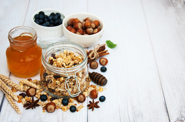 homemade granola in jar