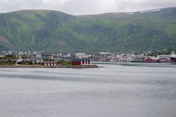 The city of Stokmarknes in Nordland county, Norway. 