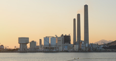 Fototapeta premium Power station under sunset