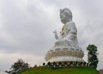 Guanyin On the famous tourist attractions  Wat Huai Pla Kang Temple Chiang Rai