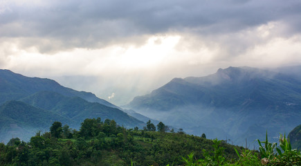 Fototapeta premium Sunset on mountains