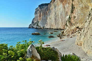 Greece,island Paxos-view of the Erimitis cliff and beach