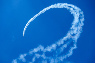 Contrails & blue sky