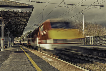 Train Streaking Past