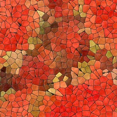 abstract nature marble plastic stony mosaic tiles texture background with black grout - red orange green khaki brown colors