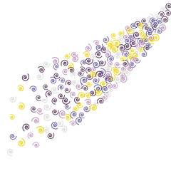 Vector Confetti Background Pattern. Element of design. Color spirals on a black background