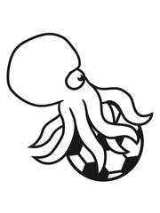 verein fußball spielen tor qualle riesig groß böse gefährlich oktopus tentakel unterwasser tintenfisch riesenkrake kraken comic cartoon design clipart