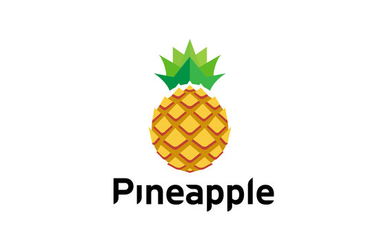 Creative Geometric Pineapple Fruit Logo Design Symbol Illustration
