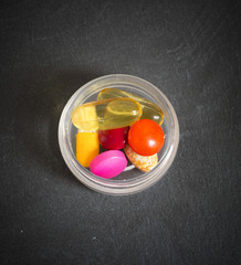 medical pills top view