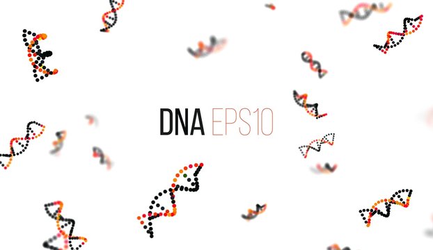 Abstract DNA vector background. Biology science illustration. Biochemistry presentation cover pattern