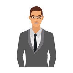 Businessman cartoon profile icon vector illustration graphic design