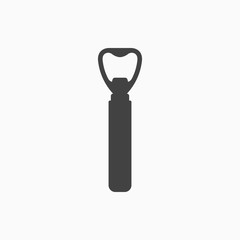 Bottle opener monochrome icon. Vector illustration.