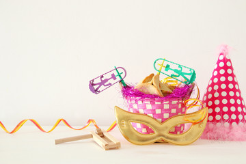 Purim celebration concept (jewish carnival holiday).