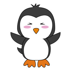 Cute penguin cartoon icon vector illustration graphic design