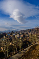 Fototapeta na wymiar View from above on town Vanadzor, Armenia