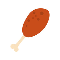 Fried chicken thigh icon vector illustration graphic design
