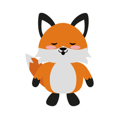 Cute fox cartoon icon vector illustration graphic design