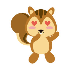 Cute squirrel in love cartoon icon vector illustration graphic design