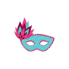 Hand drawn carnival vector mask isolated on white background. Masqeurade mask for decorating festive invitations, banners, greeting cards. Carnaval accessory illustration.