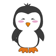 Cute penguin cartoon icon vector illustration graphic design