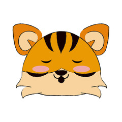 Cute tiger cartoon icon vector illustration graphic design