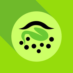 Growing sprout flat icon with long shadow. Vector graphic illustration.