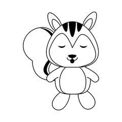 Cute squirrel cartoon icon vector illustration graphic design