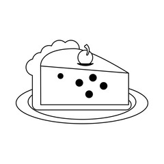 Cherry pie sliced icon vector illustration graphic design