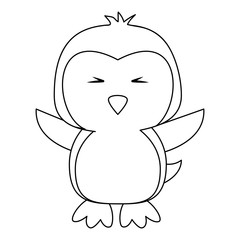 Cute penguin cartoon icon vector illustration graphic design