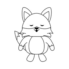 Cute fox cartoon icon vector illustration graphic design