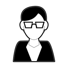 Woman avatar with glasses cartoon icon vector illustration graphic design