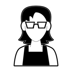 Woman avatar with glasses cartoon icon vector illustration graphic design