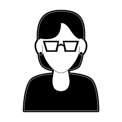 Woman avatar with glasses cartoon icon vector illustration graphic design