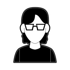 Woman avatar with glasses cartoon icon vector illustration graphic design