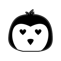 Cute penguin in love cartoon icon vector illustration graphic design